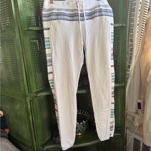 Monrow white and blue sweatpants sz sm